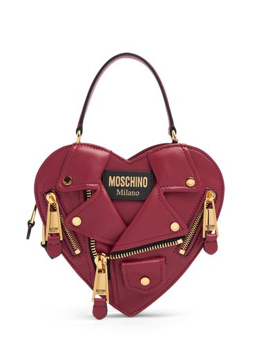 Biker Napa Leather Top Handle Bag - MOSCHINO - Modalova