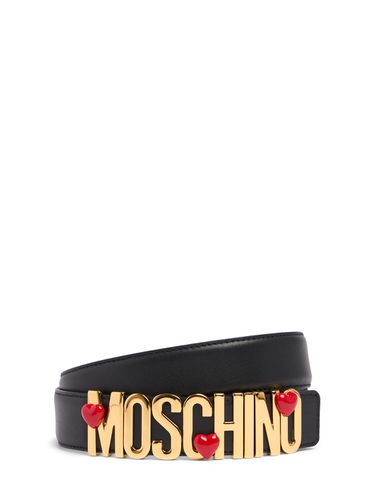 Cm Logo Soft Nappa Belt - MOSCHINO - Modalova