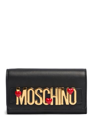 Heart Logo Nappa Leather Wallet On Chain - MOSCHINO - Modalova