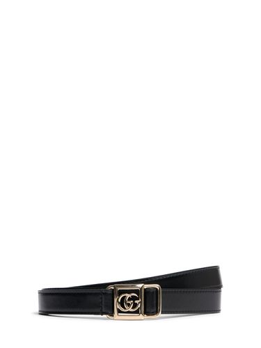 Cm Leather Tie Belt W/ Double G Buckle - GUCCI - Modalova