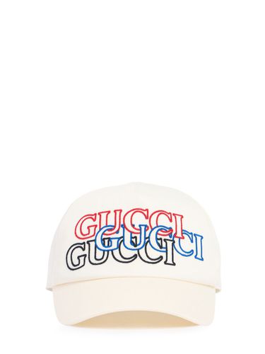 Cappello Baseball In Cotone Con Ricami - GUCCI - Modalova