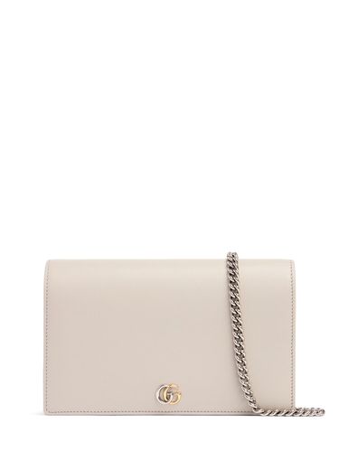 Gg Marmont Leather Chain Wallet - GUCCI - Modalova