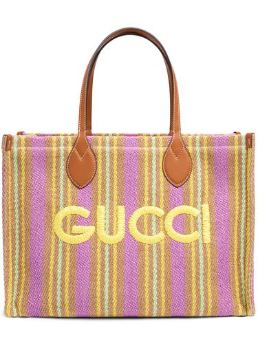 Bolso Tote De Lona Con Logo - GUCCI - Modalova