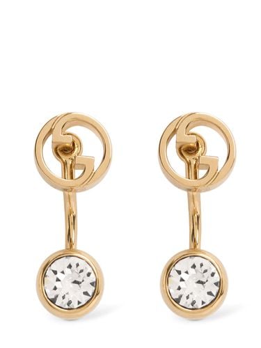 Blondie Embellished Brass Earrings - GUCCI - Modalova