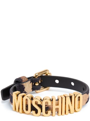 Printed Suede Belt Bracelet - MOSCHINO - Modalova