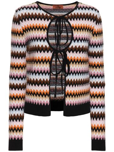 Striped Wool Knit Self-tie Cardigan - MISSONI - Modalova