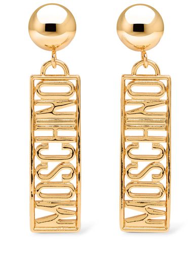 Plate Logo Drop Earrings - MOSCHINO - Modalova