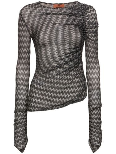 Chevron Lurex Gathered Long Sleeve Top - MISSONI - Modalova