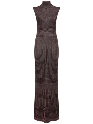 Knit Viscose Lamé Turtleneck Long Dress - MISSONI - Modalova