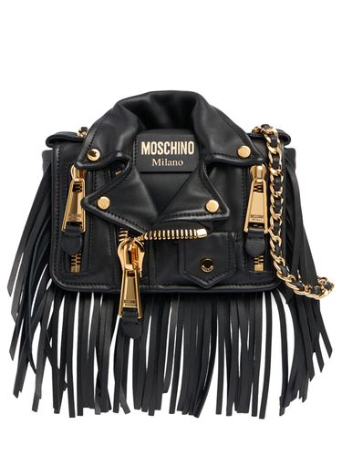 Biker Fringed Napa Shoulder Bag - MOSCHINO - Modalova