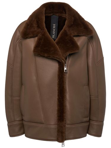 Shearling Zip-up Coat - BLANCHA - Modalova