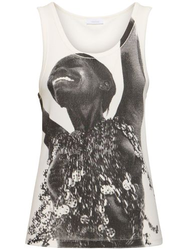 Printed Jersey Top - RABANNE - Modalova