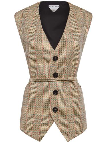 Prince Of Wales Wool Blend Vest - BOTTEGA VENETA - Modalova