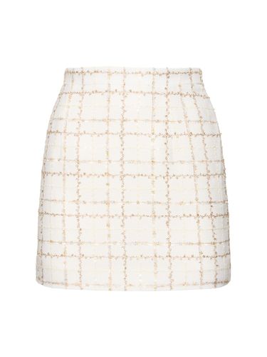 Sequined Checked Tweed Mini Skirt - ALESSANDRA RICH - Modalova