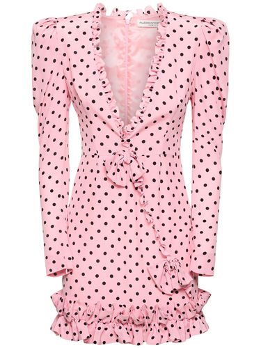 Polka Dot Print Ruffled Silk Mini Dress - ALESSANDRA RICH - Modalova