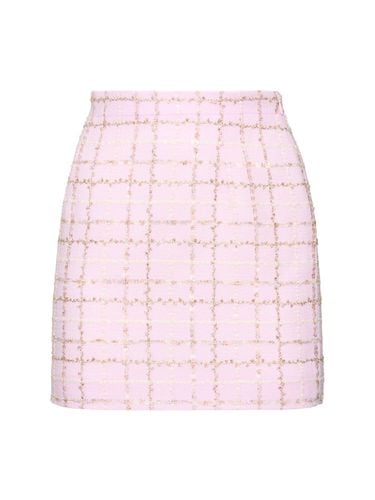 Sequined Checked Tweed Mini Skirt - ALESSANDRA RICH - Modalova