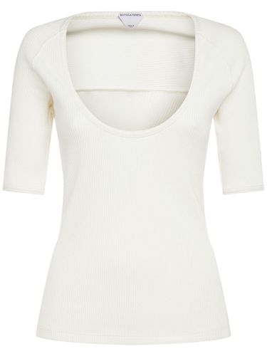 Ribbed Cotton Jersey Top - BOTTEGA VENETA - Modalova