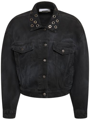 Chaqueta De Denim Decorada - MSGM - Modalova