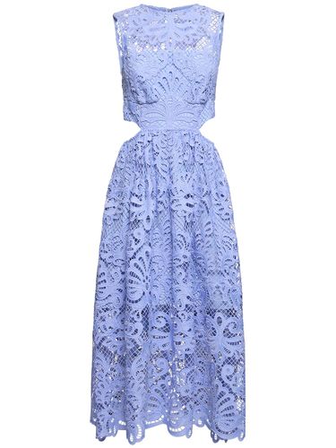 Lace Cutout Midi Dress - SELF-PORTRAIT - Modalova