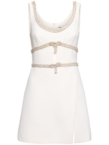 Embellished Bow Trim Mini Dress - SELF-PORTRAIT - Modalova