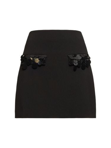 Minigonna In Cady Di Crepe Doppiato Con Paillettes - MSGM - Modalova