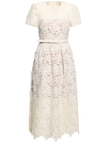 Floral Lace Midi Dress - SELF-PORTRAIT - Modalova