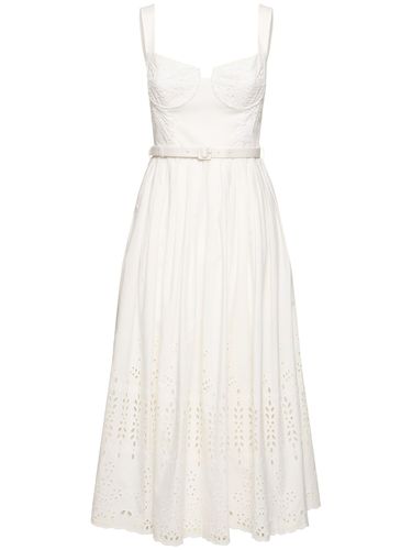 Embroidered Cotton Midi Dress - SELF-PORTRAIT - Modalova