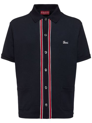 Logo Cotton Polo Shirt - GUCCI - Modalova