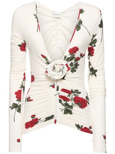 Rose Printed Jersey Long Sleeve Top - MAGDA BUTRYM - Modalova