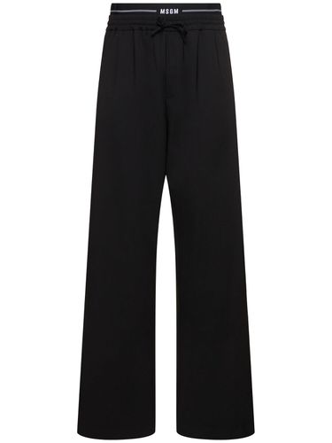 Solid Lightweight Wool Blend Pants - MSGM - Modalova