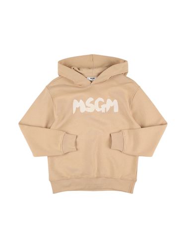 Sudadera De Algodón Estampado Con Capucha - MSGM - Modalova