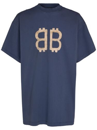 Crypto Print Vintage Cotton T-shirt - BALENCIAGA - Modalova