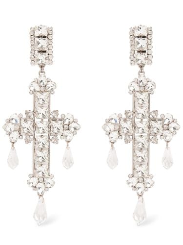 Crystal Cross Earrings W/ Drops - ALESSANDRA RICH - Modalova