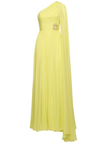 Embellished Silk One Shoulder Long Dress - ELIE SAAB - Modalova