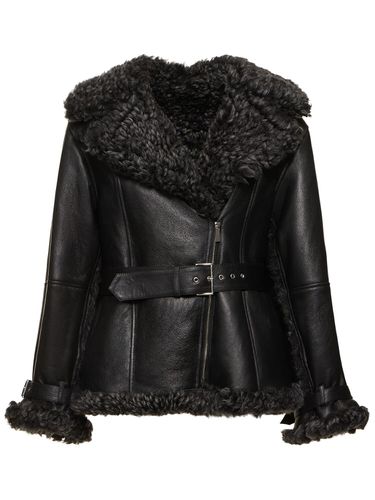 Reversible Shearling Belted Jacket - ALBERTA FERRETTI - Modalova