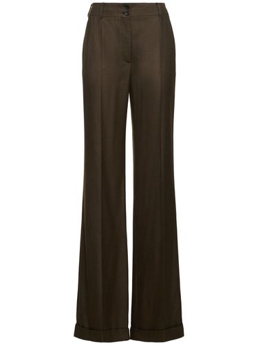 Flared Viscose Twill Pants - ALBERTA FERRETTI - Modalova