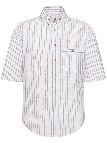 Striped Cotton Poplin S/s Shirt - VIVIENNE WESTWOOD - Modalova