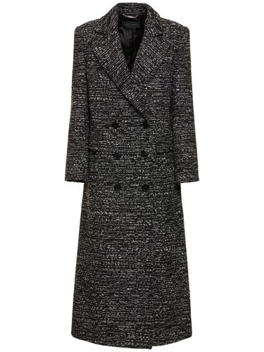 Double Breasted Wool Tweed Long Coat - ALBERTA FERRETTI - Modalova