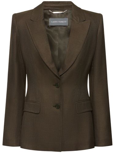 Single Breasted Viscose Twill Blazer - ALBERTA FERRETTI - Modalova