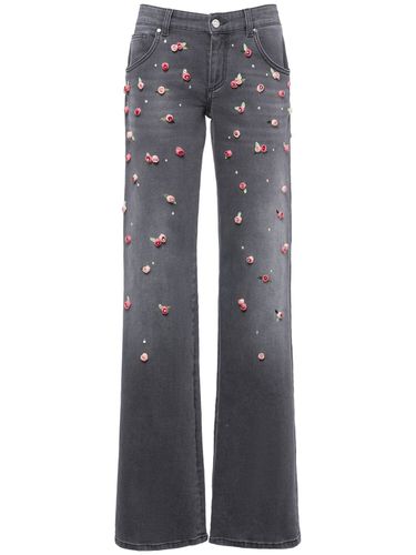 Jeans De Denim De Algodón Bordados - BLUMARINE - Modalova