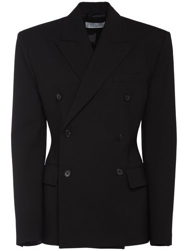 Stretch Wool Double Breasted Blazer - GIUSEPPE DI MORABITO - Modalova