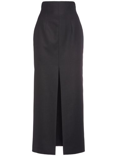 Pinstripe Wool Midi Skirt - ALEXANDER MCQUEEN - Modalova