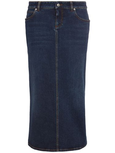 Denim Midi Skirt - ALEXANDER MCQUEEN - Modalova