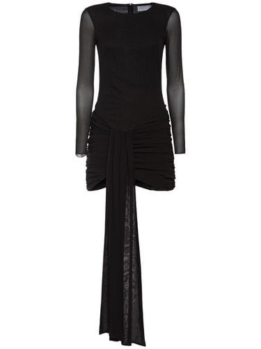 Draped Stretch Silk Mini Dress - GIUSEPPE DI MORABITO - Modalova