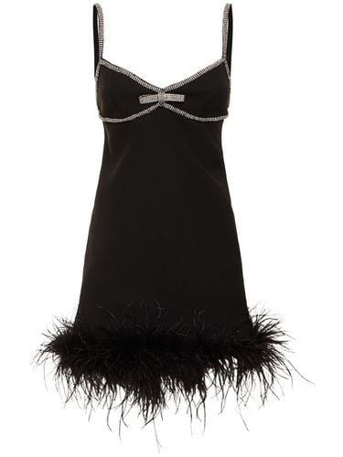 Embellished Crepe Mini Dress W/ Feathers - SELF-PORTRAIT - Modalova