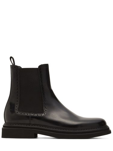 Brushed Leather Chelsea Boots - DOLCE & GABBANA - Modalova