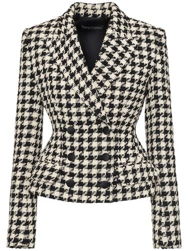 Double Breast Houndstooth Blazer - DOLCE & GABBANA - Modalova