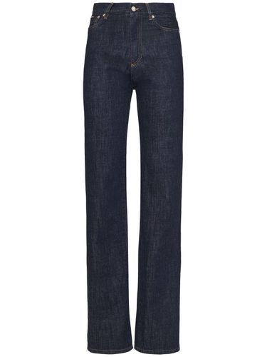 High Rise Denim Straight Jeans - DOLCE & GABBANA - Modalova