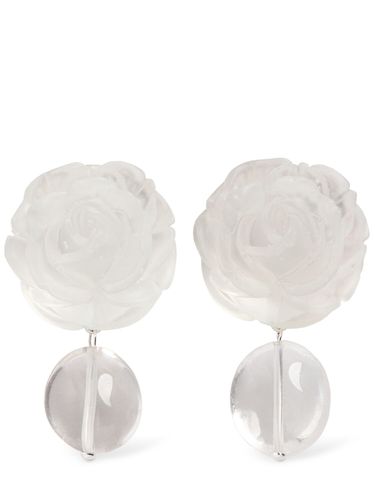 Rose Crystal & Faux Pearl Earrings - MAGDA BUTRYM - Modalova