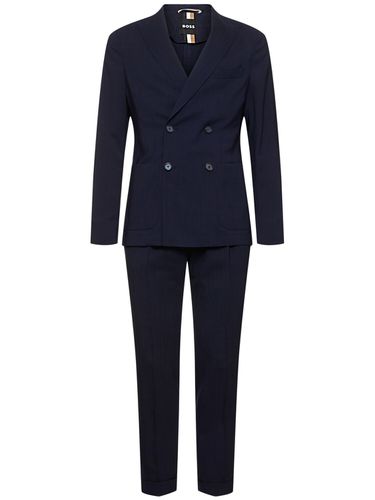 Hanry Double Breasted Wool Suit - BOSS - Modalova